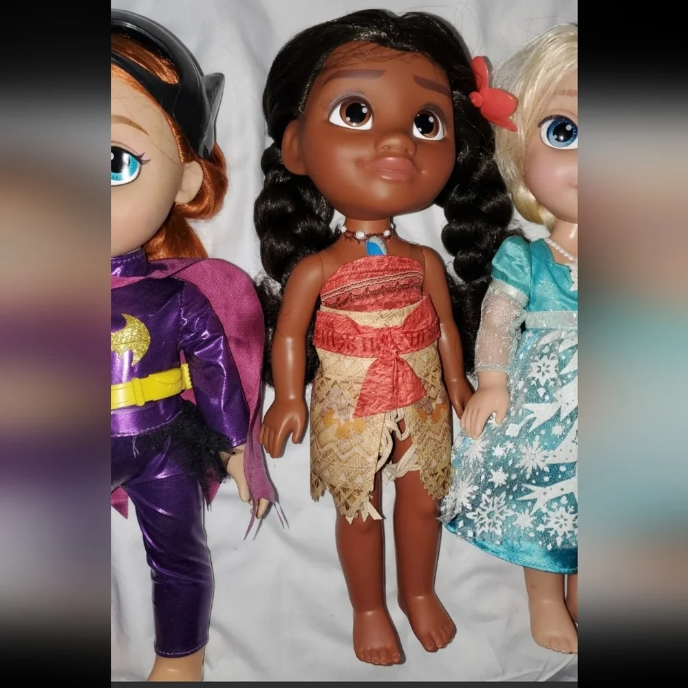 :*3 toddler Disney Princess Doll Baby 13" singing Frozen Elsa Moana & DC batgirl - Picture 3 of 15